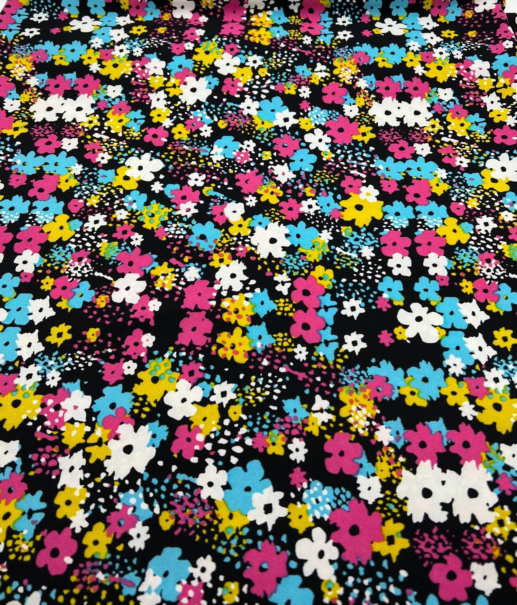 Bright Multi Colour Floral Lightweight Non Stretch Woven Fabric - T9 Fabrics